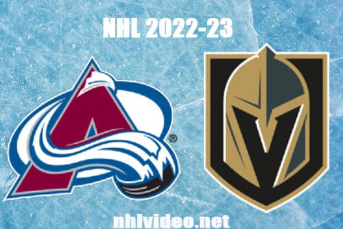 Colorado Avalanche vs Vegas Golden Knights Full Game Replay 2022 Oct 22 NHL