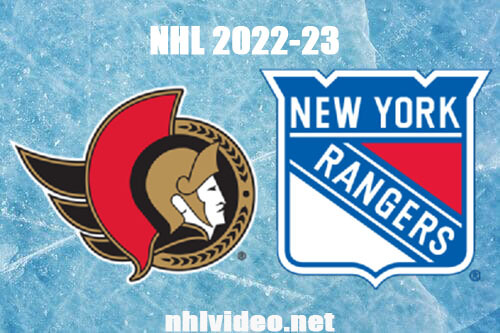 Ottawa Senators vs New York Rangers Full Game Replay 2022 Dec 2 NHL