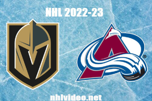 Vegas Golden Knights vs Colorado Avalanche Full Game Replay Jan 2, 2023 NHL
