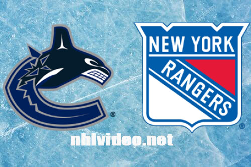 Vancouver Canucks vs New York Rangers Full Game Replay Jan 8, 2024 NHL